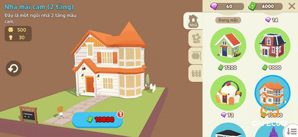 Kiếm tiền trong game play together bằng cách xây nhà